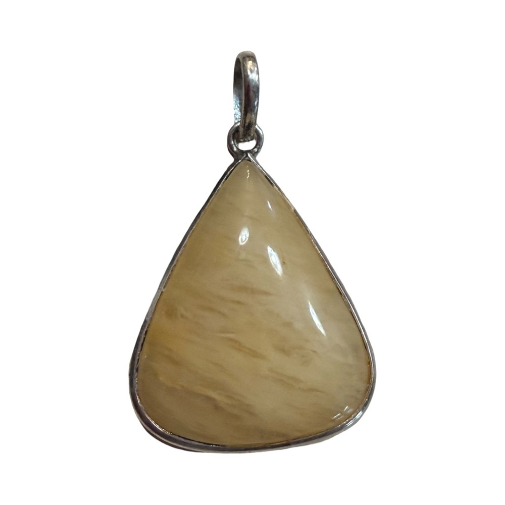 Sterling Silver Cream Teardrop Pendant Necklace - Women Jewelry